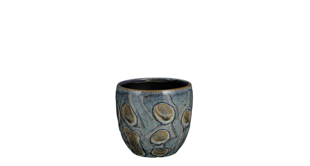 Helma pot rond blauw - h14xd15cm