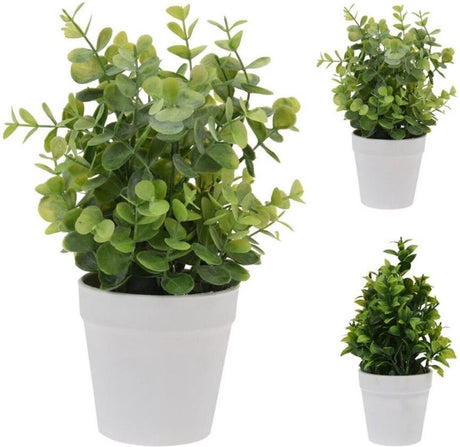 Różne sztuczne rośliny w doniczce zielonej 25cm