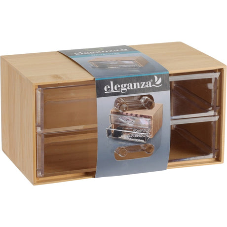 Organizer bambusowy Eleganza z 2 szufladami 18,5x11,5x9,3 cm
