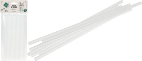 Doskonałe słomki do artykułów gospodarstwa domowego, wykonane w 100% z plastiku wielokrotnego użytku, o długości 22 cm. opakowanie 50 sztuk