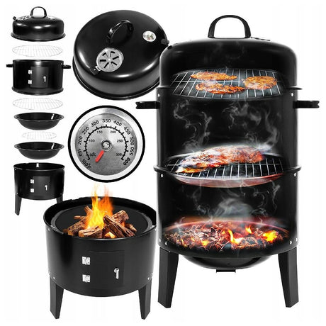 Progarden węglowy grilla z kominkiem i 2 grillami czarnymi