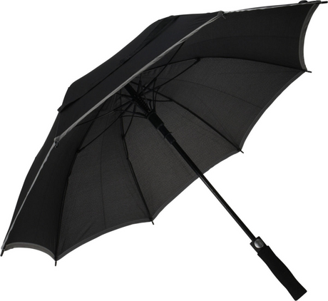 Parasol Pioneer czarny z szarym brzegiem, średnica 104 cm