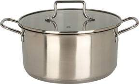 Eh kookpan rvs met glazen deksel - 22cm