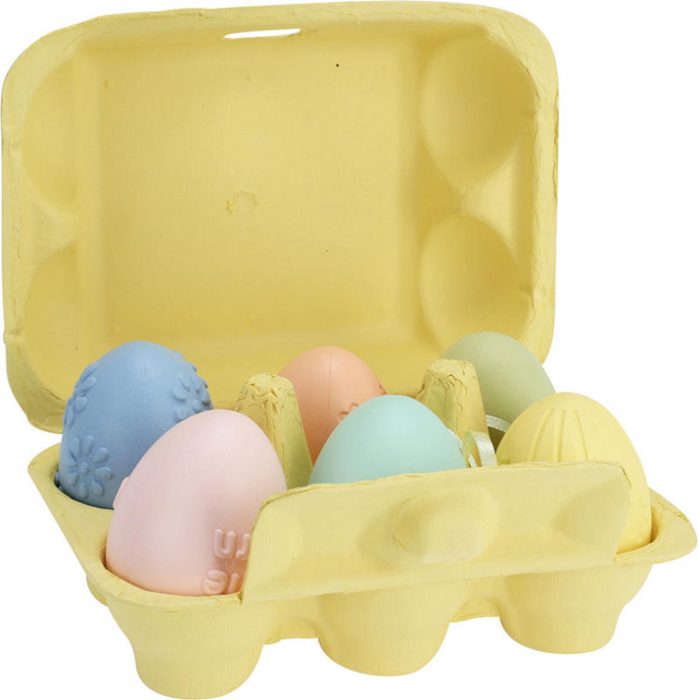 Paas eitjes 6cm 6 stuks in eierdoos assorti kleur