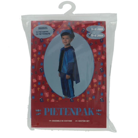 Overige merken pietenpak met cape 5-6 jaar blauw zwart