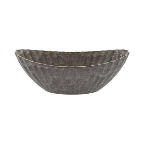 HBX Natural Living doniczka z melaminy żebrowana 36x15x14cm brązowa