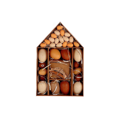 Hbx natural living hbx natural living dekoracyjne jajka brązowe w kartonowym domku