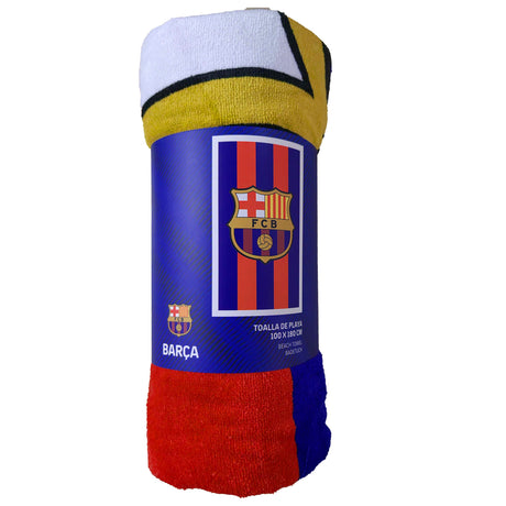 Inne marki Ręcznik kąpielowy FC Barcelona 100x180 cm niebiesko-czerwony