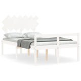 Vidaxl seniorenbed met hoofdbord massief hout wit