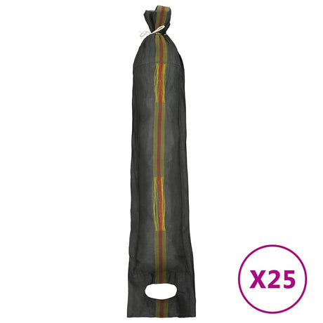 Worki z piaskiem VidaXL 25 szt. 103x25 cm HDPE ciemnozielone
