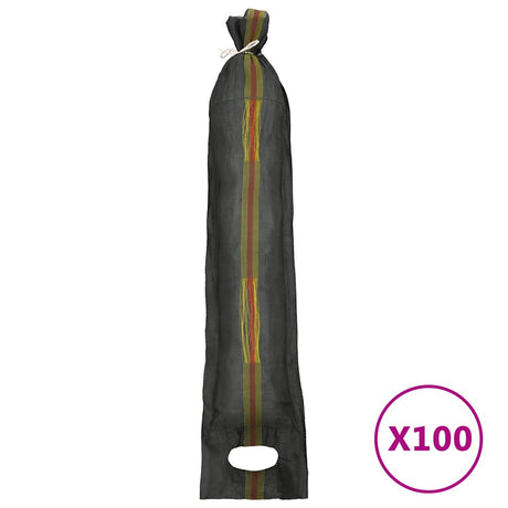 Vidaxl Sandbags 100 St 103x25 cm HDPE Donkergroen