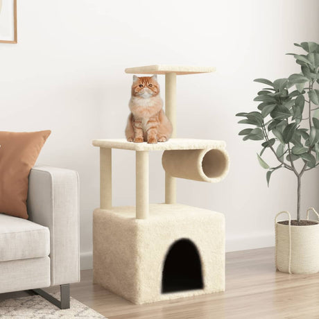Vidaxl Cat Furniture z Sisal Scratosing Posts 109,5 cm kremowe