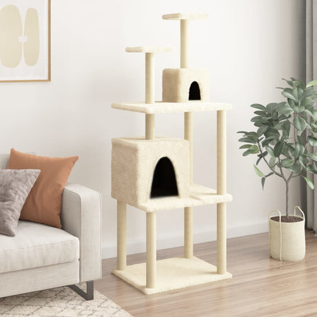 Vidaxl Cat Furniture z Sisal Scratosing Posts 167 cm kremowe kremowe