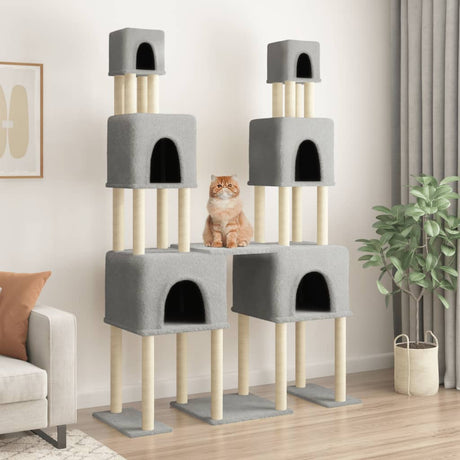 Vidaxl Cat Furniture z Sisal Scrating Posts 199 cm jasnoszary