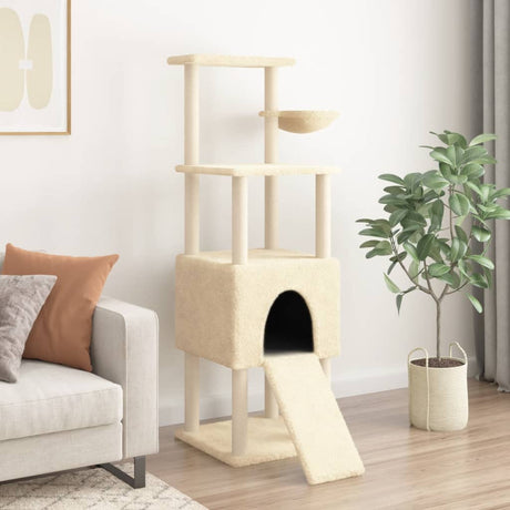 Vidaxl Cat Furniture z Sisal Scratosing Posts 153 cm kremowe kremowe