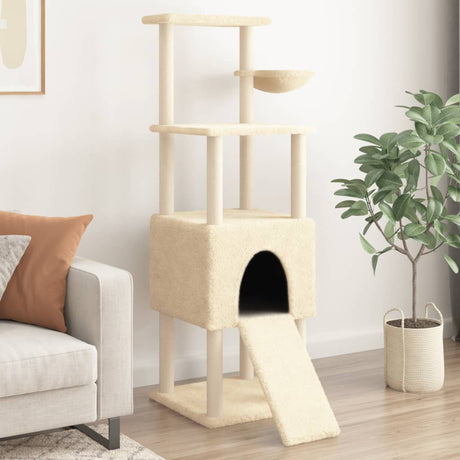 Vidaxl Cat Furniture z Sisal Scratosing Posts 153 cm kremowe kremowe