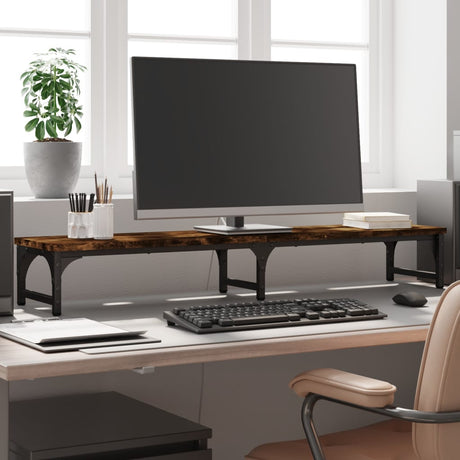 Monitor vidaxl stoi 105x23x15.5 cm przetworzony drewno wędzony kolor dębu