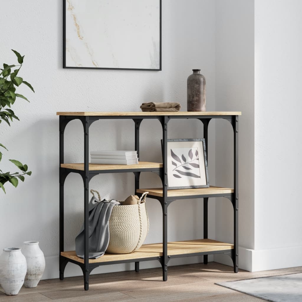 Vidaxl consoletafel sonoma eiken 80x29x75 cm bewerkt hout