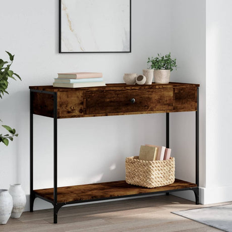 Vidaxl wandtafel 100x34,5x75 cm bewerkt hout gerookt eikenkleurig