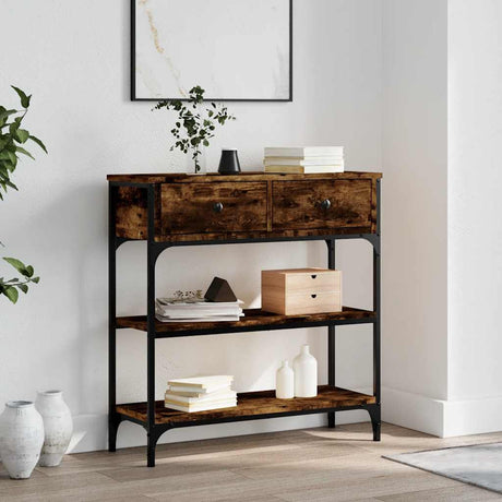 Vidaxl wandtafel 72,5x25x75 cm bewerkt hout gerookt eikenkleurig