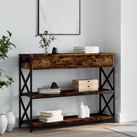 Vidaxl wandtafel 100x28x75 cm bewerkt hout gerookt eikenkleurig