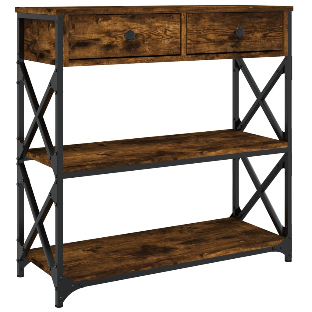 Vidaxl wandtafel 75x28x75 cm bewerkt hout gerookt eikenkleurig