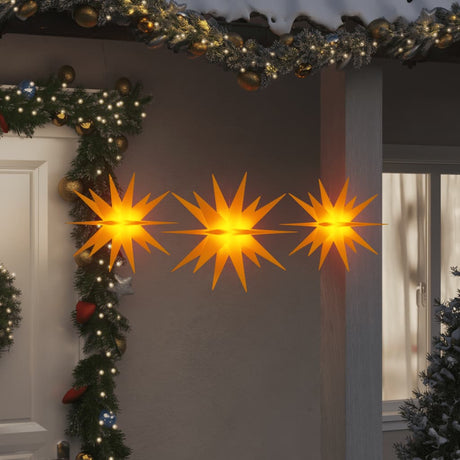 Świąteczne lampy vidaxl z diodami LED 3 szt. Składane żółte