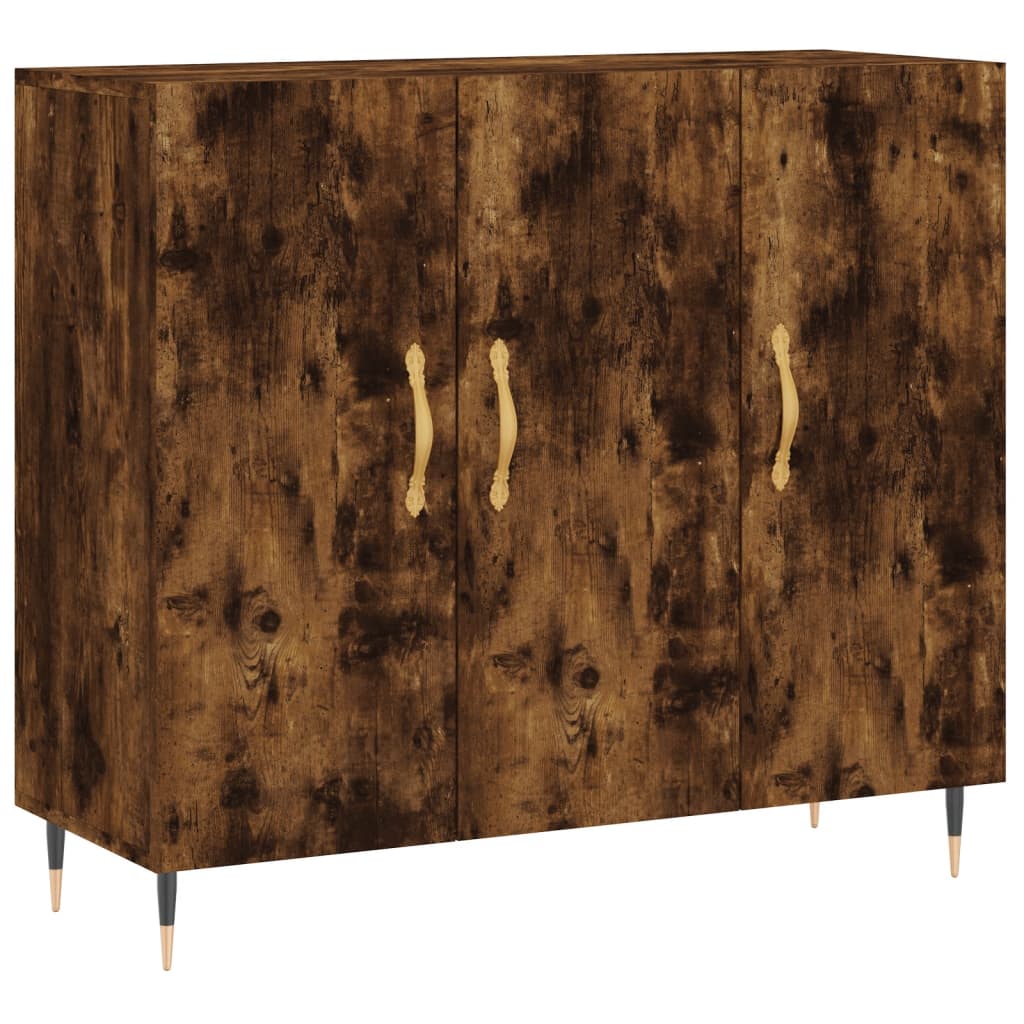 Vidaxl dressoir 90x34x80 cm bewerkt hout gerookt eikenkleurig