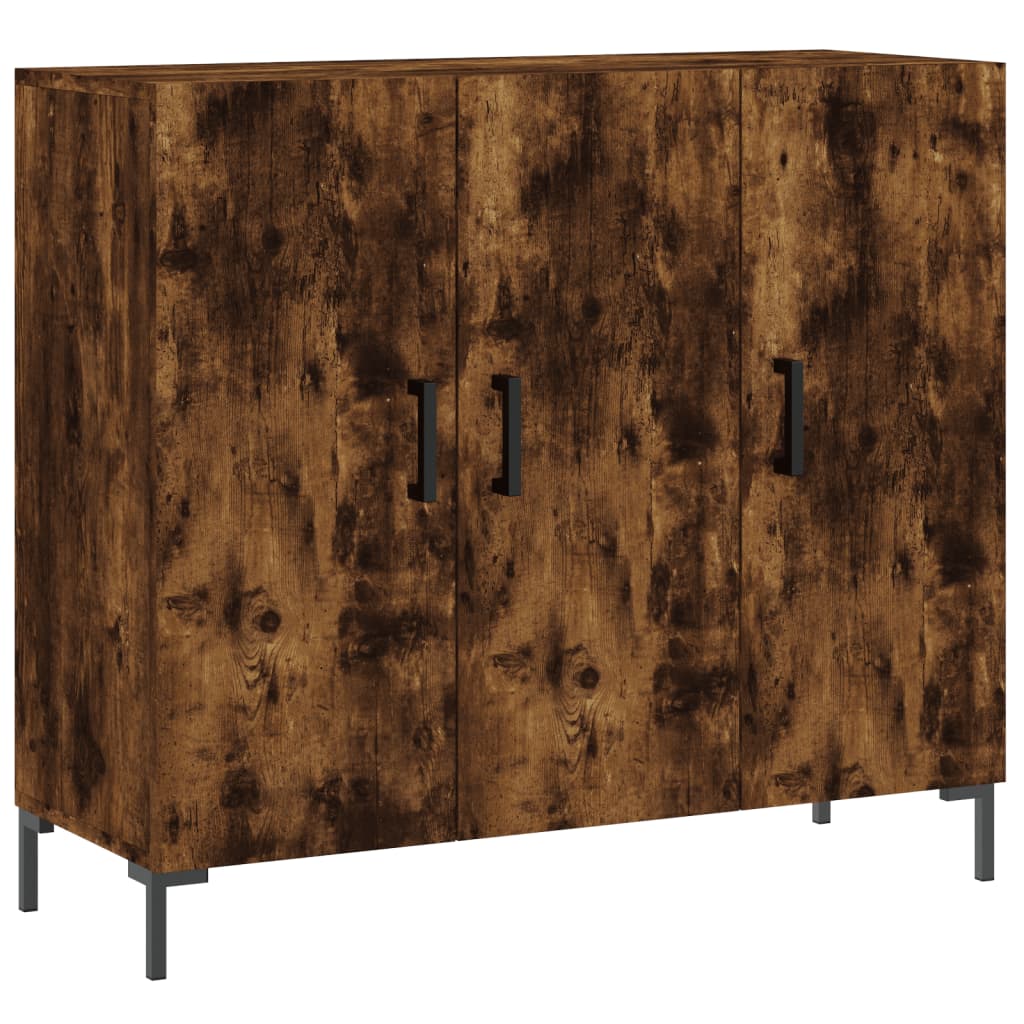 Vidaxl dressoir 90x34x80 cm bewerkt hout gerookt eikenkleurig