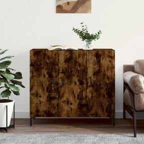 Vidaxl dressoir 90x34x80 cm bewerkt hout gerookt eikenkleurig