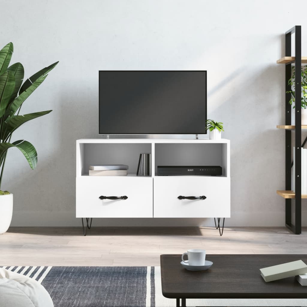 Vidaxl tv-meubel 80x36x50 cm bewerkt hout wit