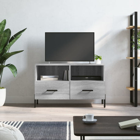 Vidaxl tv-meubel 80x36x50 cm bewerkt hout grijs sonoma eikenkleurig