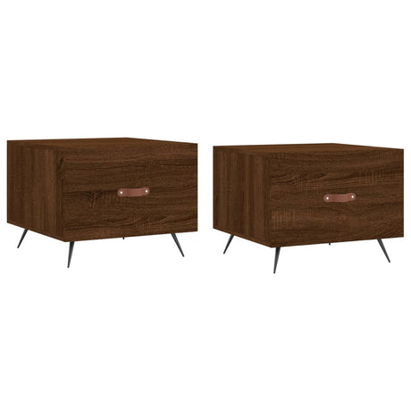 Vidaxl salontafels 2 st 50x50x40 cm bewerkt hout bruin eikenkleur