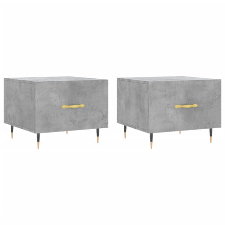 Vidaxl salontafels 2 st 50x50x40 cm bewerkt hout betongrijs