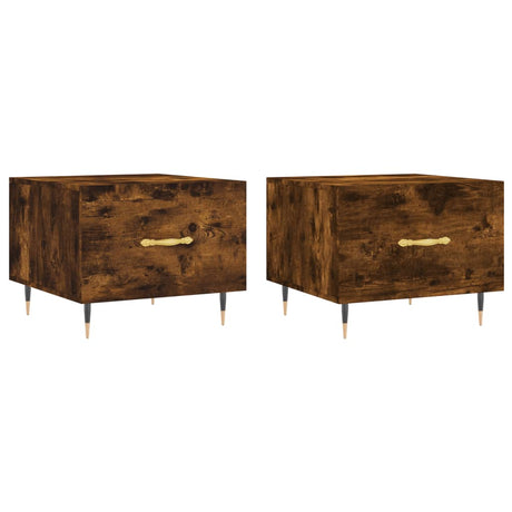 Vidaxl salontafels 2 st 50x50x40 cm bewerkt hout gerookt eikenkleurig