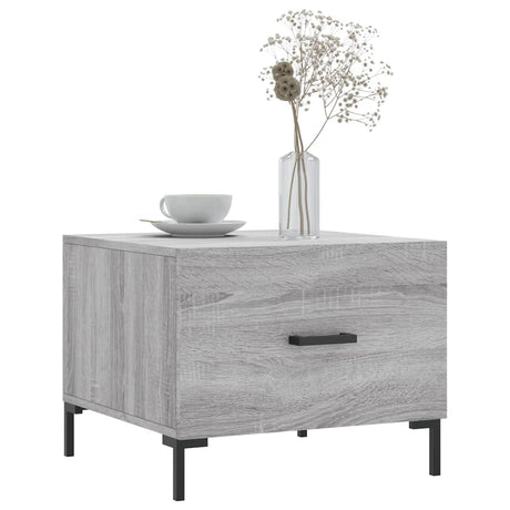 Vidaxl salontafel 50x50x40 cm bewerkt hout grijs sonoma eiken