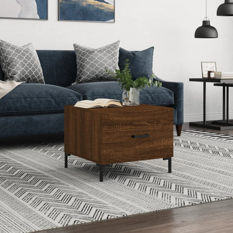 Vidaxl salontafel 50x50x40 cm bewerkt hout bruin eikenkleur