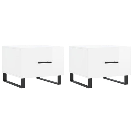 Vidaxl salontafels 2 st 50x50x40 cm bewerkt hout hoogglans wit