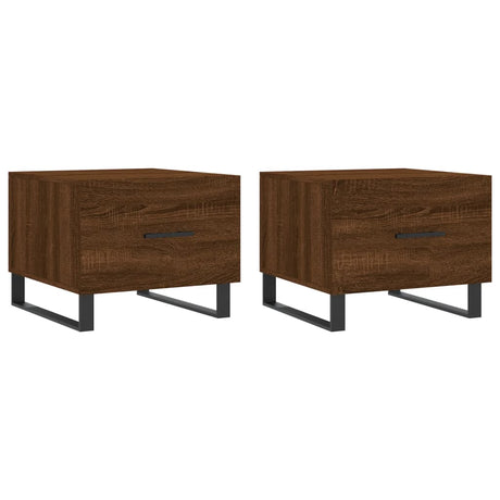 Vidaxl salontafels 2 st 50x50x40 cm bewerkt hout bruin eikenkleur