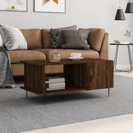 Vidaxl salontafel 90x50x40 cm bewerkt hout bruin eikenkleur