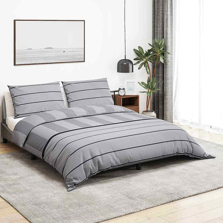 Vidaxl Duvet Crossing Zestaw 200x200 cm bawełniany szary