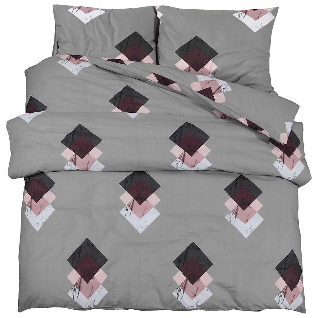 Vidaxl Duvet Overray Set 260x220 cm bawełniany szary