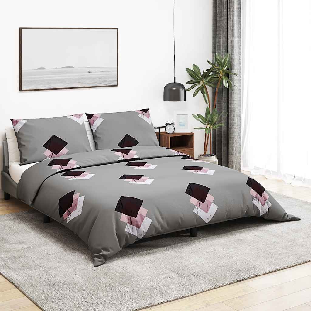 Vidaxl Duvet Overray Set 260x220 cm bawełniany szary