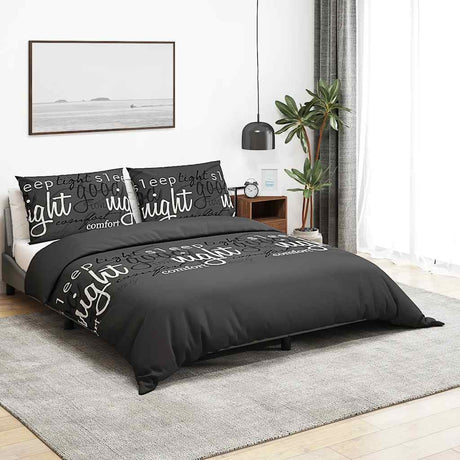 Vidaxl Duvet Overray Set 220x240 cm bawełniany czarny