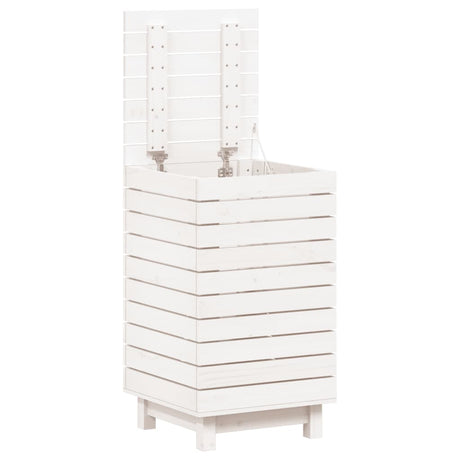 Vidaxl Pralnia koszyk 44x44x76 cm stały sosna biała