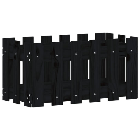 Vidaxl Planning Box z ogrodzeniem 60x30x30 cm stałą sosną czarna