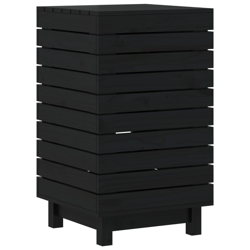 Vidaxl pralni koszyk 44x44x76 cm stałe sosny czarny