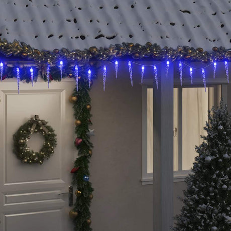 VidaXL Lampki choinkowe sople, 200 niebieskich diod LED, 20 m, akrylowe PCV