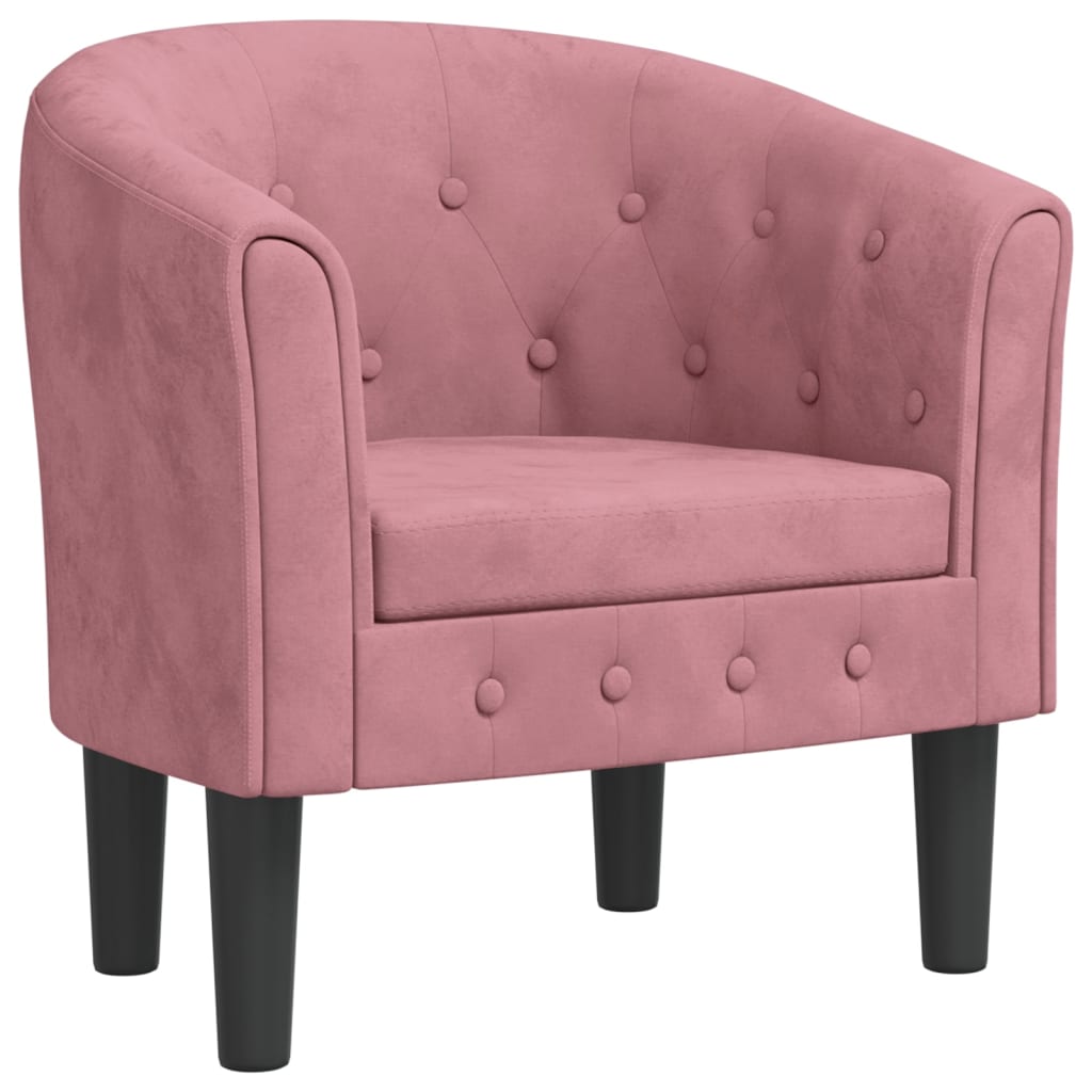 Vidaxl kuipstoel fluweel roze