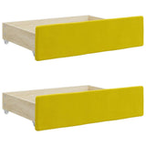 Vidaxl bedlades 2 st bewerkt hout en fluweel geel